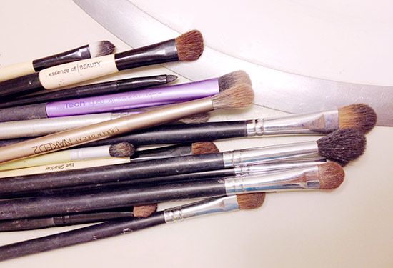 Dirty makeup brushes