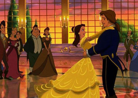 Belle and the prince from Walt Disney's Beauty and the Beast
