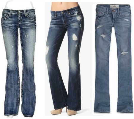 Distressed flared jeans - wide leg jeans