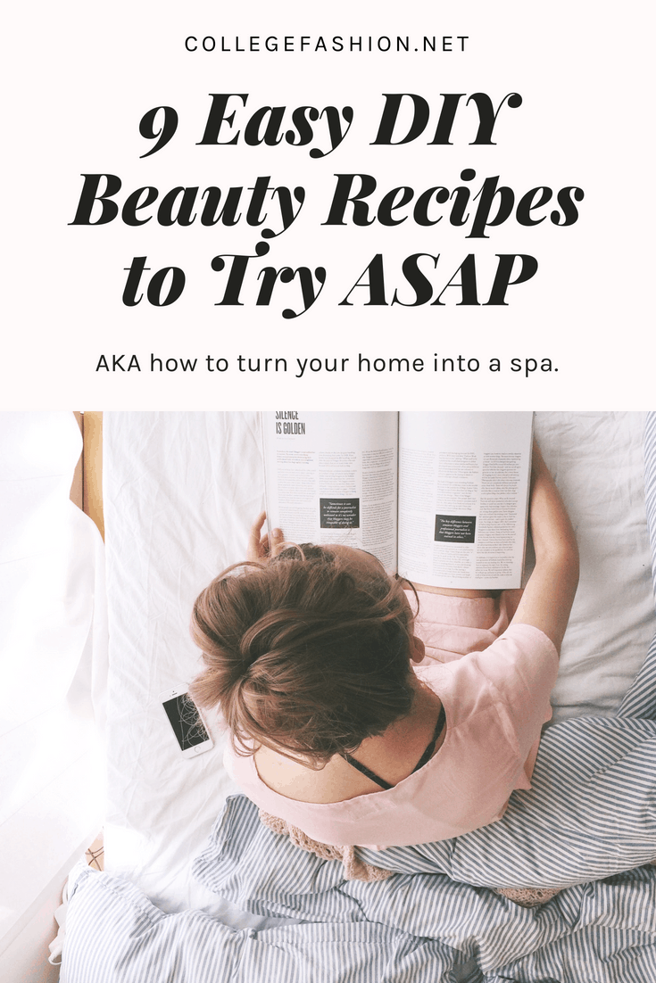 DIY Beauty Recipes - the best dorm room spa recipes to try and how to have a DIY spa day