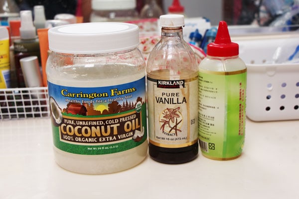 DIY coconut oil hand treatment ingredients