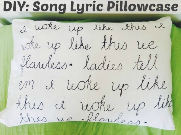 Diy lyric pillow
