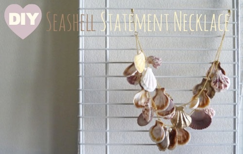 Diy seashell statement necklace