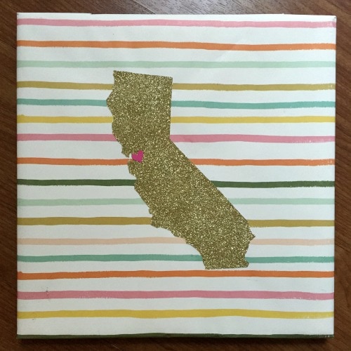 Diy state glitter art