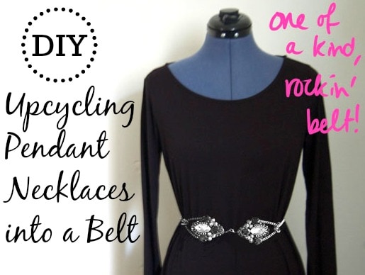 Diy upcycling necklaces into belt