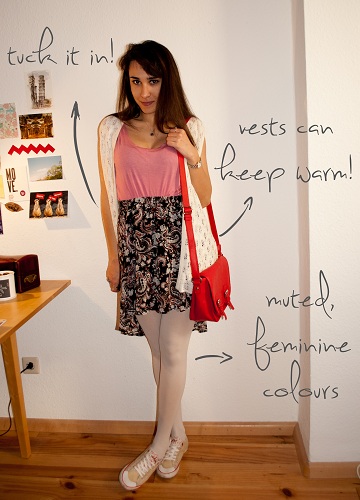 How to wear a high-low skirt: Girly outfit