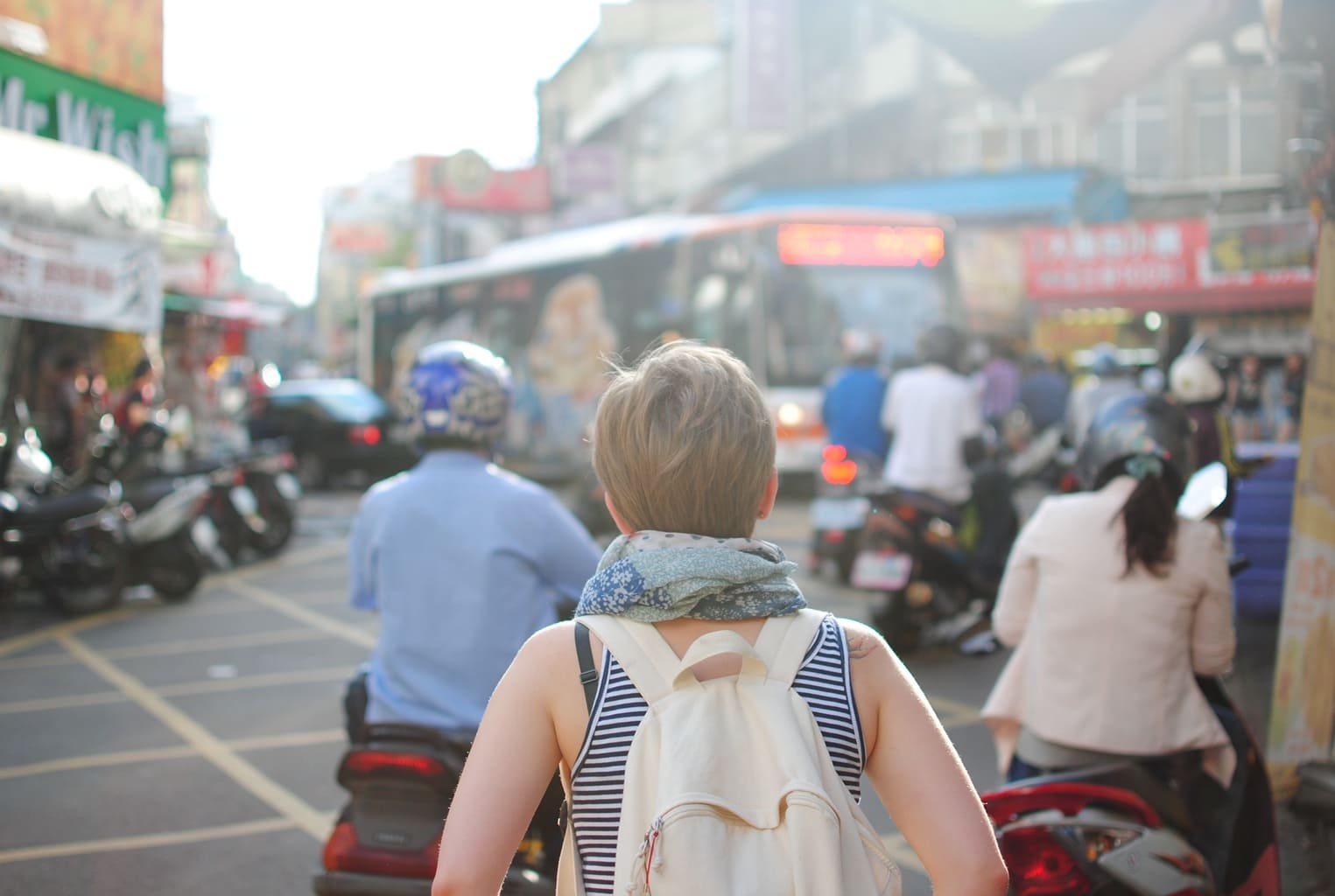 Girl traveling alone