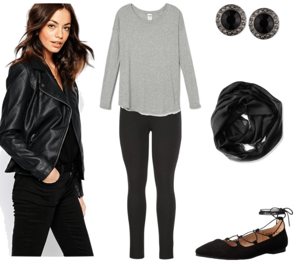 Ease into a leather jacket with a go-to combo