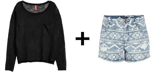 Easy outfit formulas sweater and high waisted shorts
