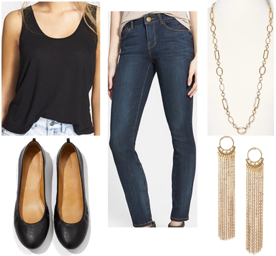 Easy A Necklace Earrings Outfit