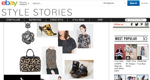 Ebay fashion homepage