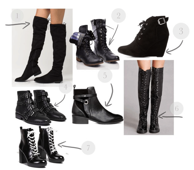 How to be edgy: Seven different pairs of black boots of varying heights