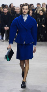 Elle blue suit runway