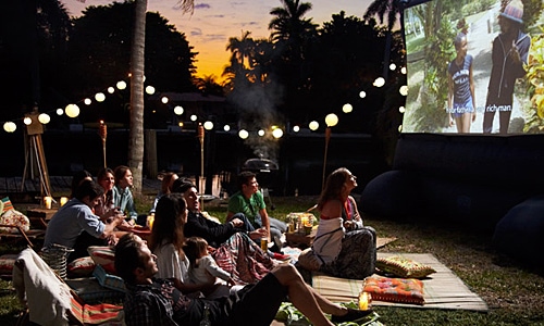 Outdoor movie party