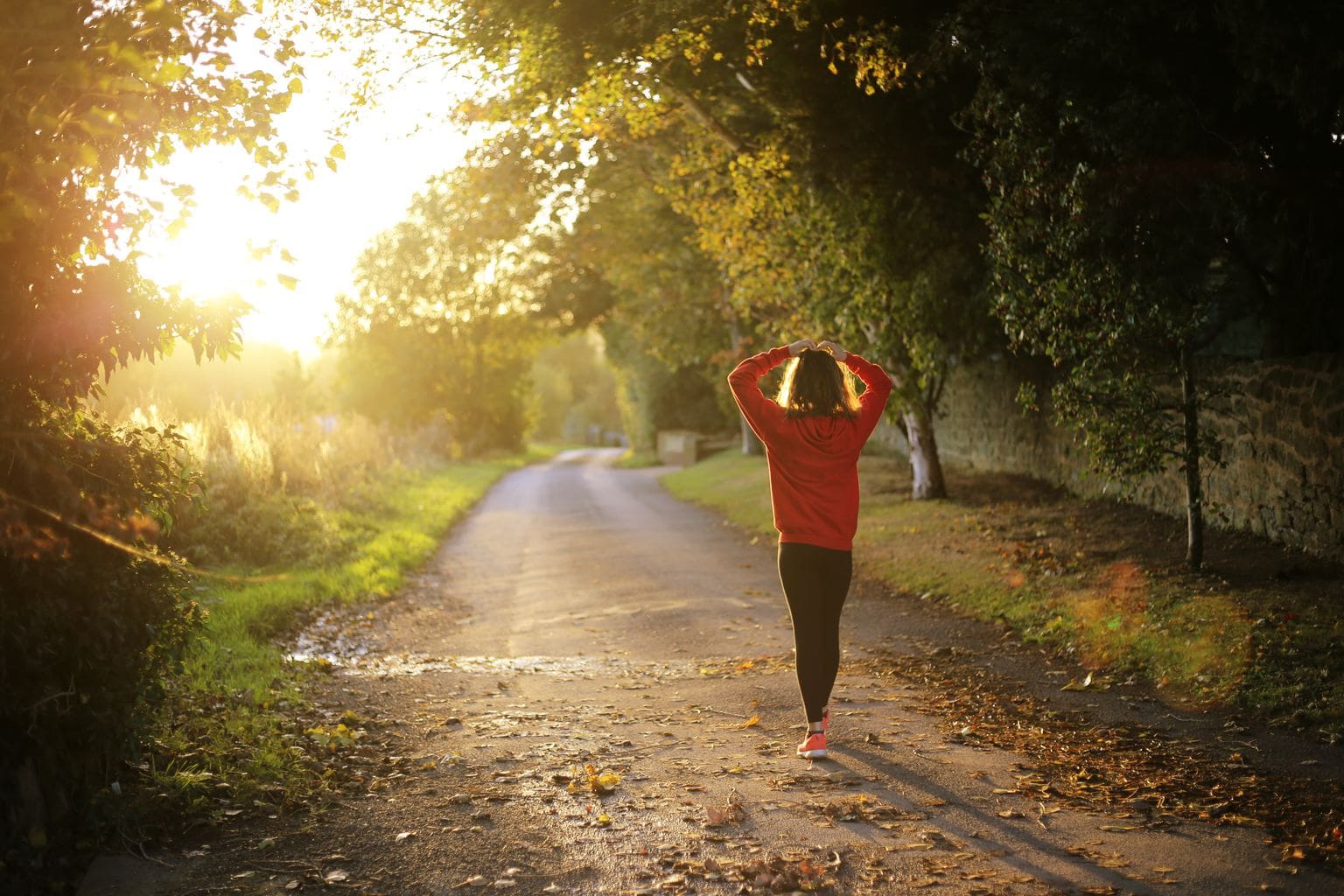 walk, nature, workout, active, woman