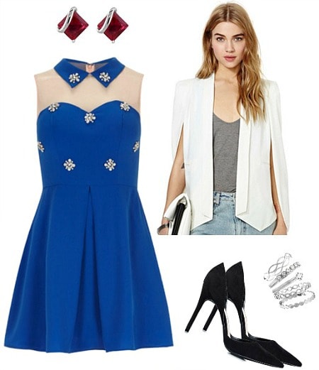 Emma Stone embellished dress outfit