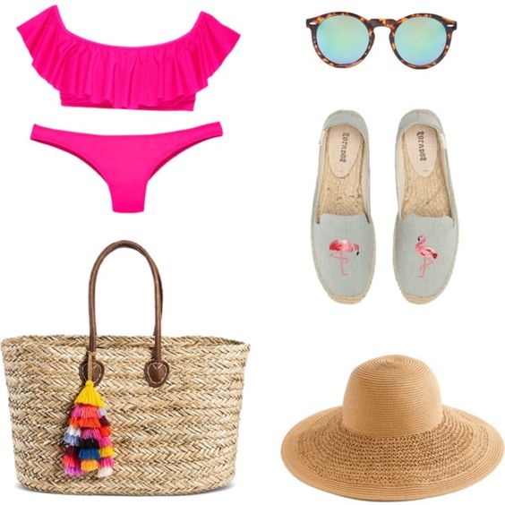 espadrille flat polyvore set