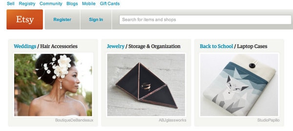 Etsy screenshot