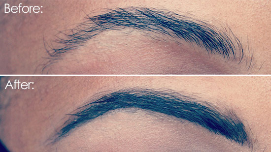 Eyebrow before and after