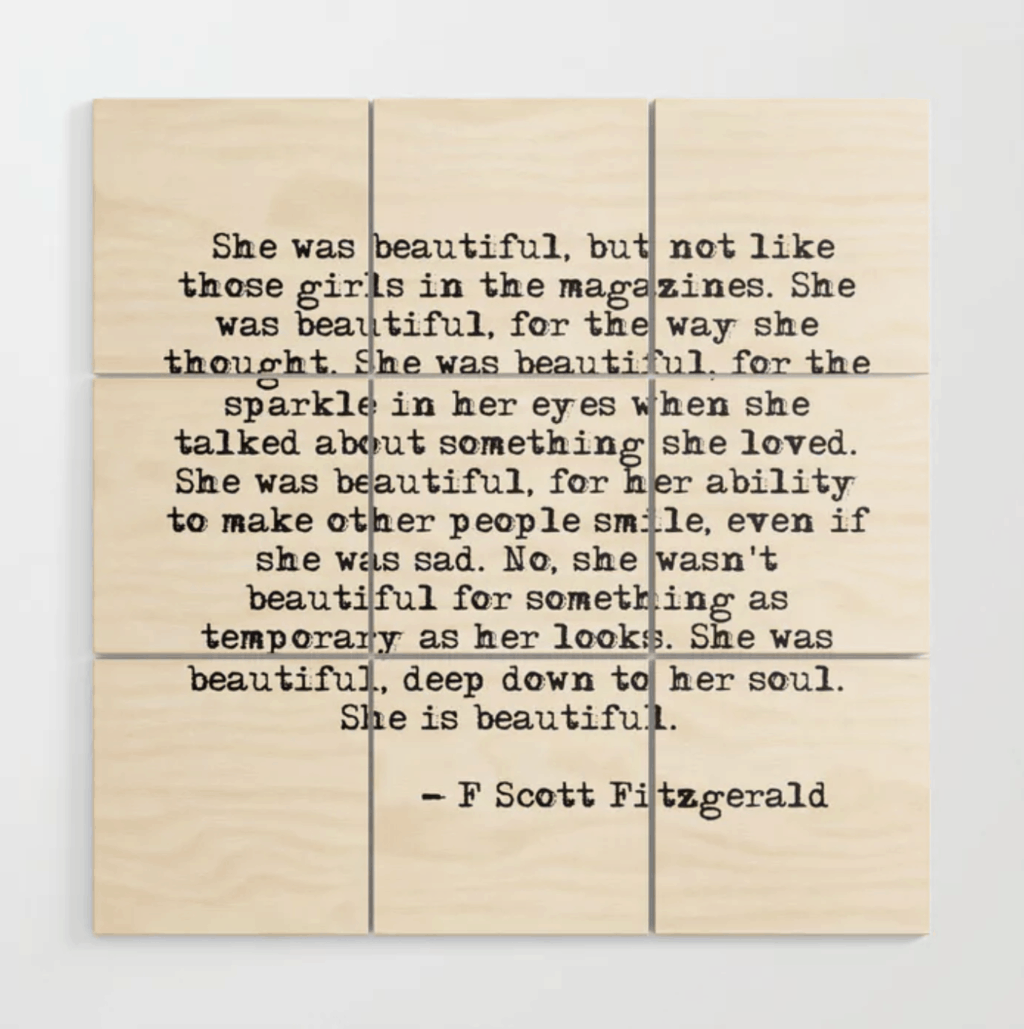 F. Scott Fitzgerald quote print from Society6
