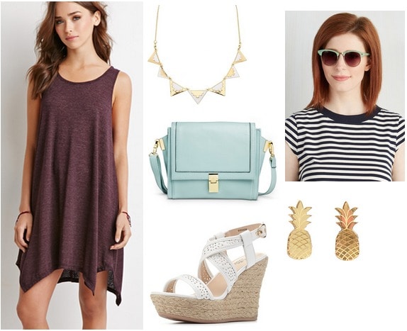 Forever 21 dress, espadrilles, mint bag