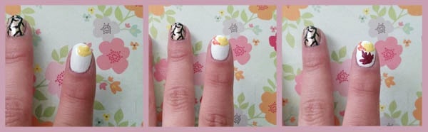 Fall leaves nail tutorial