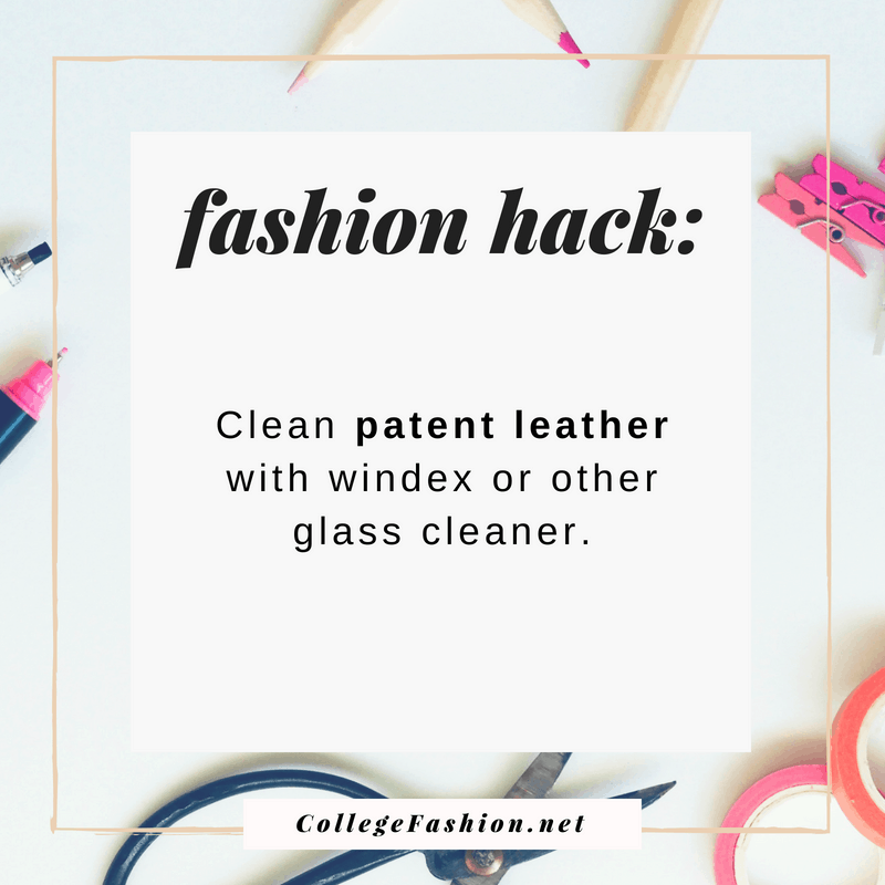 Fashion hack: Clean patent leather items with glass cleaner