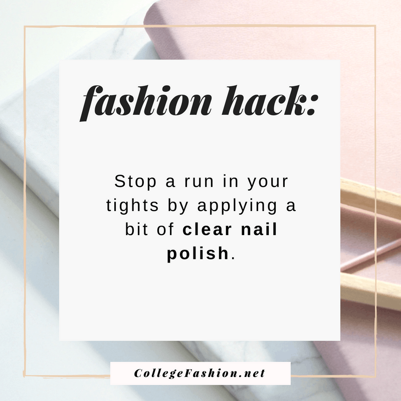 Fashion hack: Stop a run in your tights by applying clear nail polish