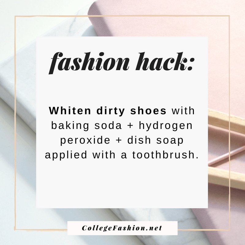 Fashion hack: Whiten shoes with hydrogen peroxide, dish soap, and baking soda