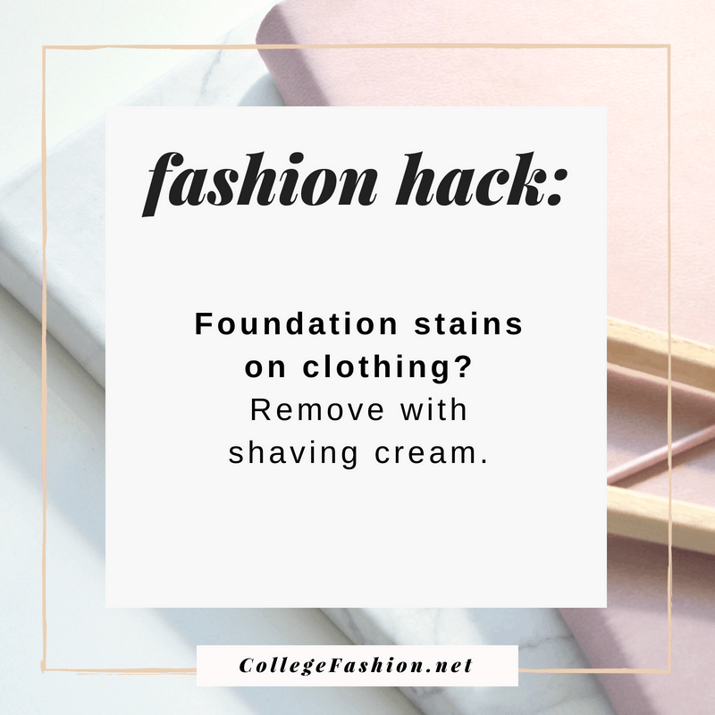 Fashion hack: Remove foundation from clothes with shaving cream