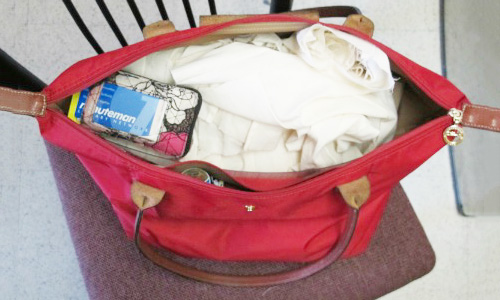 Fashion major finals week bag - inside