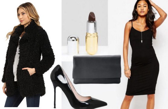 Outfit inspired by Chrissy Teigen's faux fur coat