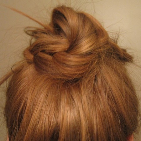 Braided bun hairstyle: Back view