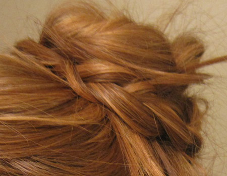 Braided bun hairstyle: Close up