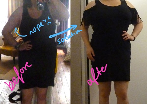 Finale diy lbd fringe sleeve
