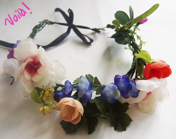 Finished product diy floral crown