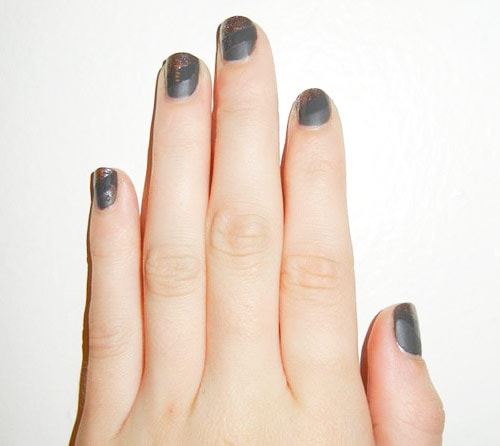 Finished product: DIY nail art - mixed finishes