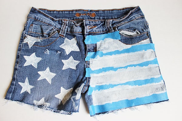 Flag shorts step three