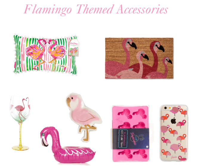 Flamingo print accessories