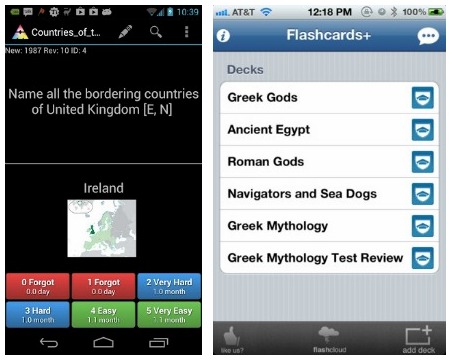 Flashcard apps for droid and iphone