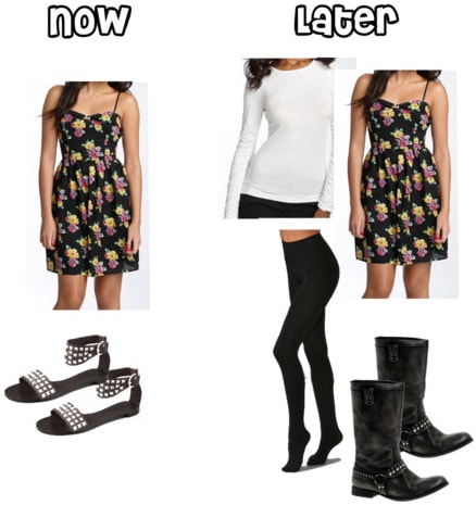 How to wear floral dresses in summer and in fall