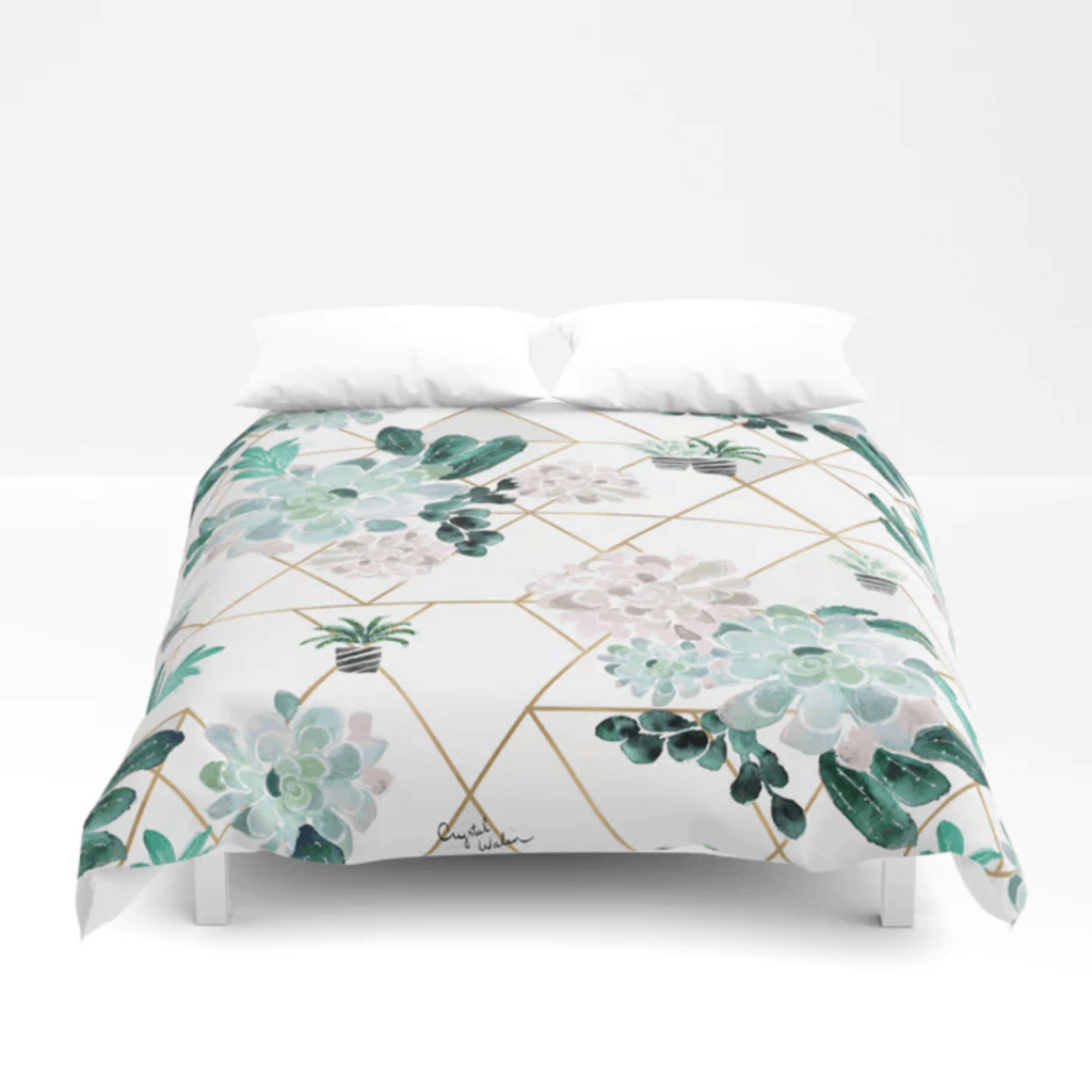 Succulent print duvet cover from Society6