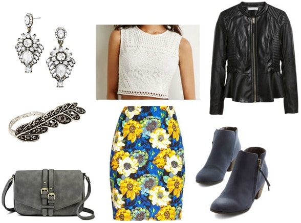 Floral pencil skirt night out