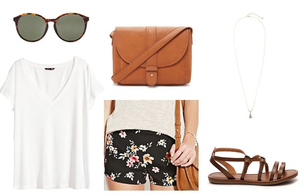 Floral shorts casual spring date outfit