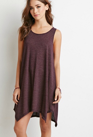 Forever 21 asymmetric hem striped dress