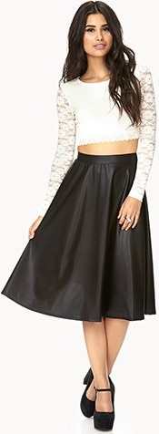 Forever 21 faux leather midi skirt