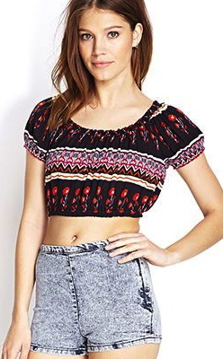 Forever 21 folk print blouse