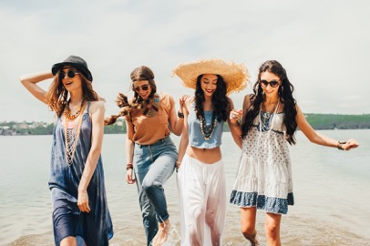 Students on a beach