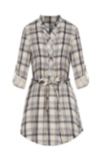 Fred Flare plaid shirt dress