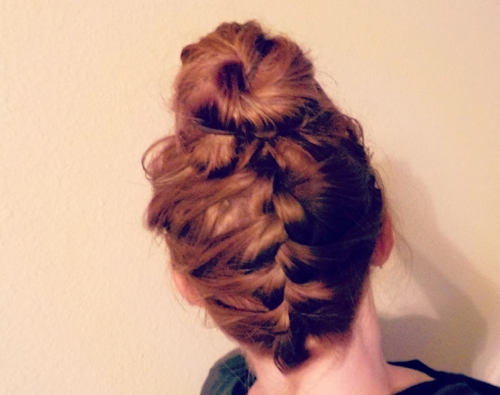 French braid top knot